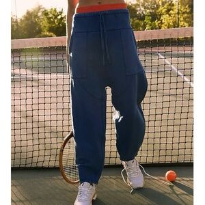 Free People FP Movement Foundation Harem Sweat Pants in Navy Royal Blue Small